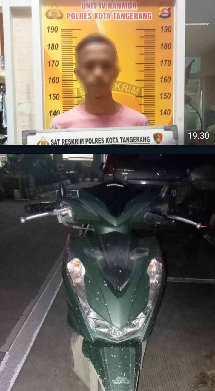 Satreskrim Polresta Tangerang berhasil menangkap satu pelaku pencurian motor 