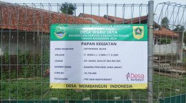 pembangunan infrastruktur desa berada di Kp.Waru Jaya, Rt005/003, Kel.Waru Jaya, Kec.Parung, Kab.bogor, Jawa Barat.