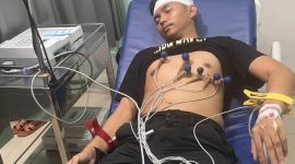 Foto korban dalam perawatan intensif