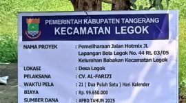 Foto papan informasi anggaran CV Al-Farizi 