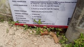 Foto papan anggaran cv tiga benih big