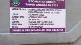 Foto papan informasi anggaran 